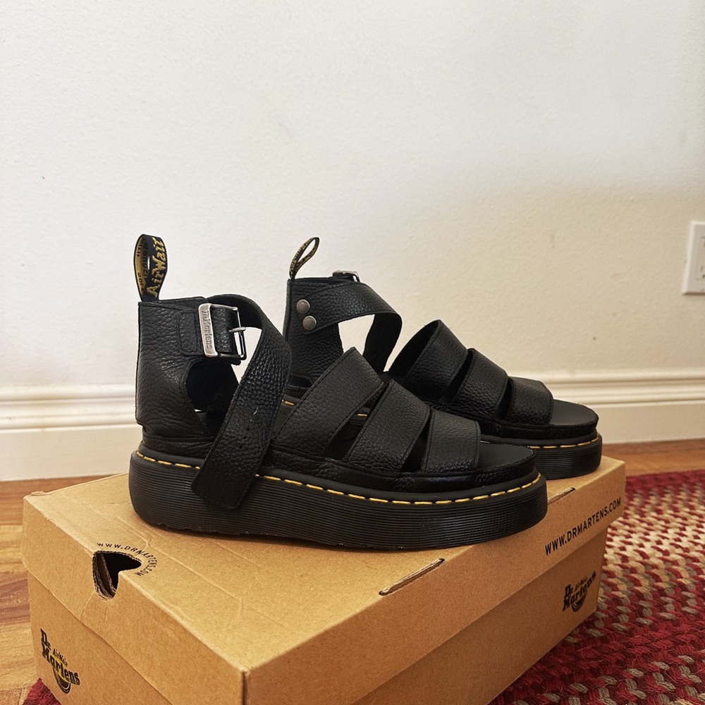 Dr. Martens Black Clarissa II Quad Sandals